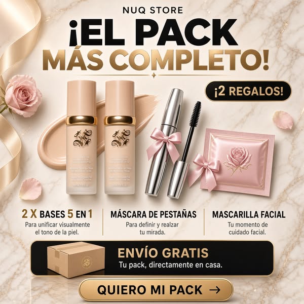 2 BASES + REGALO MÁSCARA PESTAÑAS + MASCARILLA FACIAL + ENVIO GRATIS