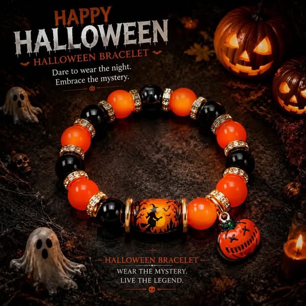 Natural Jade Halloween Bracelet