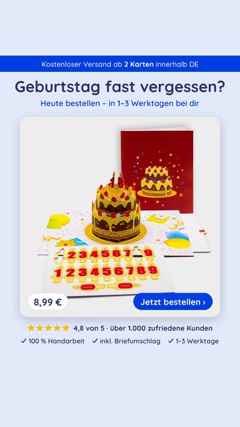 3D Pop-Up Karten ab 8,99 €