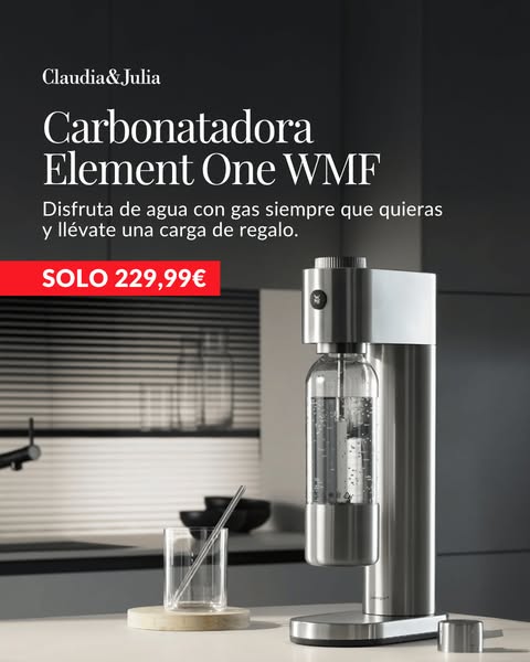 Agua con gas en casa, al instante con WMF