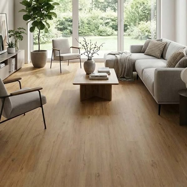 Vinylboden Oak Natural medium mit Trittschalldämmung