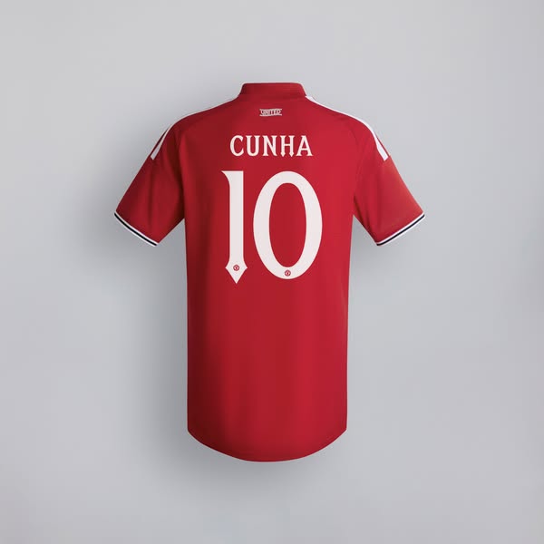 Manchester United 26/27 Home Jersey with Cunha 10 UCL Printing & Badge