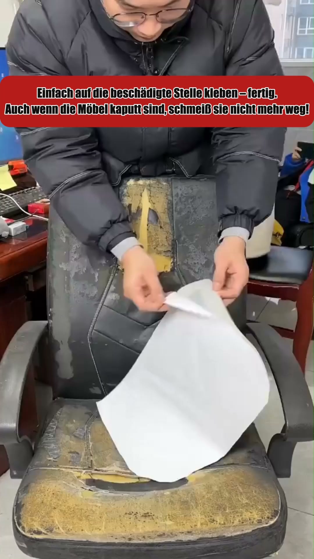 Selbstklebende Leder‑Flicken! Repariere zerrissene Sofas im Handumdrehen