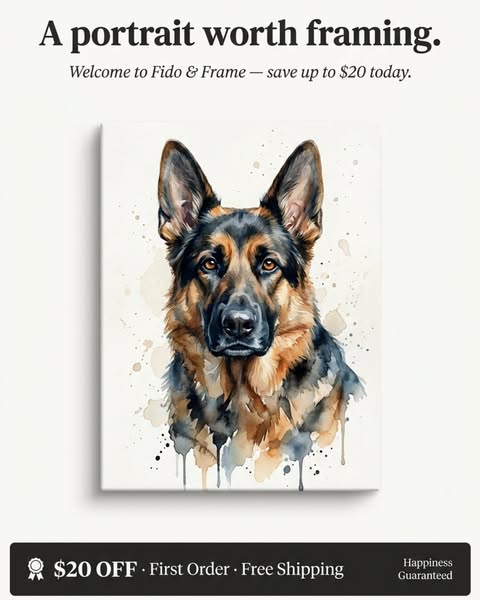 Welcome to Fido & Frame — $20 OFF