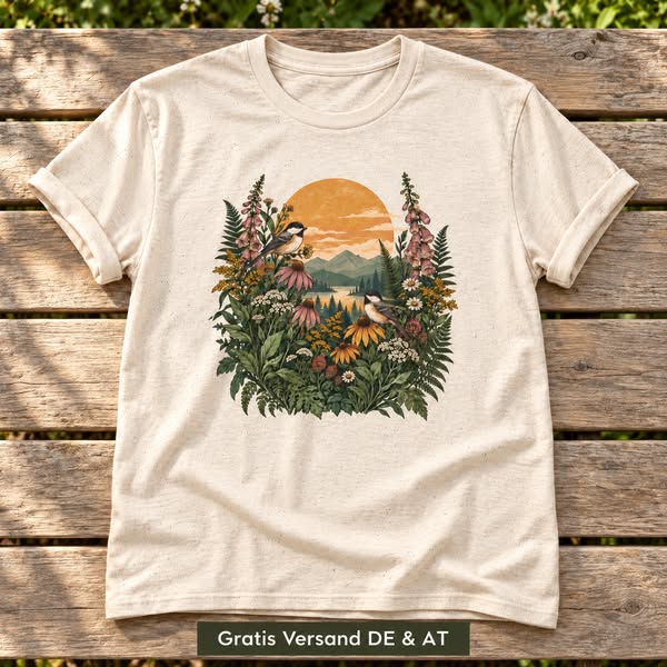 Wildblumen im Abendlicht – Unisex T-Shirt