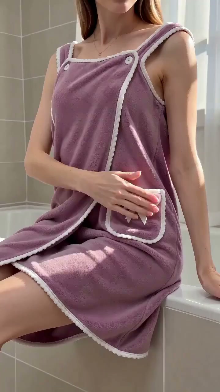 Serviette de bain en fausse fourrure de corail