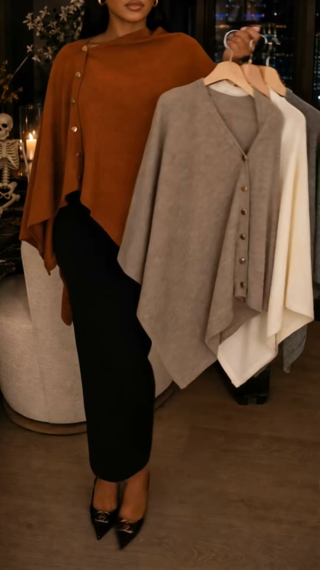 50% OFF Knit Shawl Cape