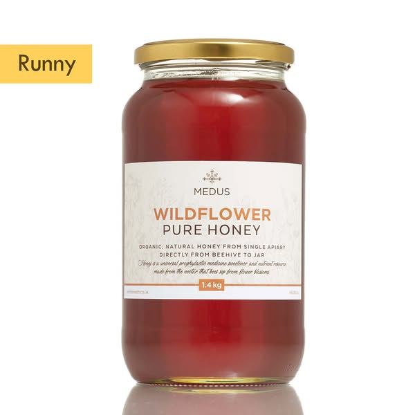 Organic Runny Wildflower Honey 1kg - 1.4kg