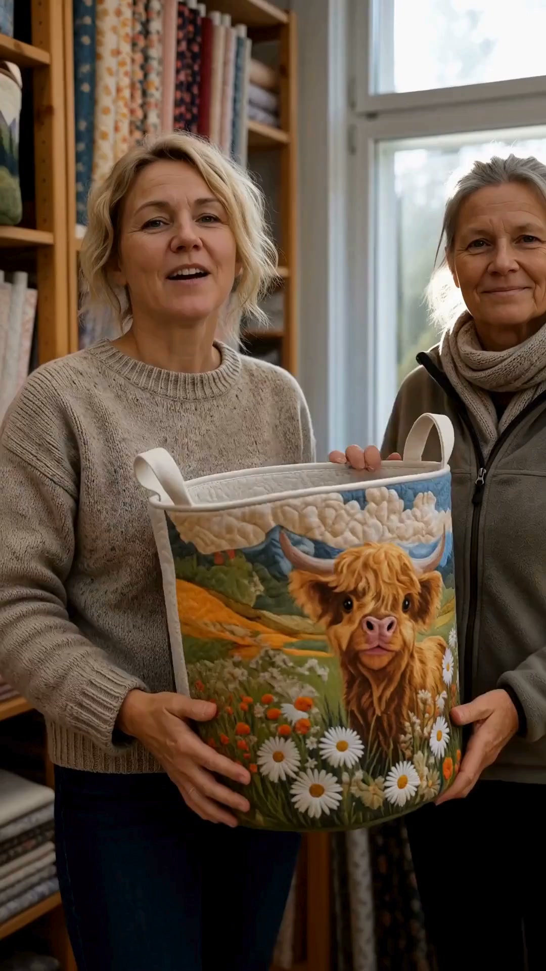 Ainutlaatuinen, käsin ommeltu kori.