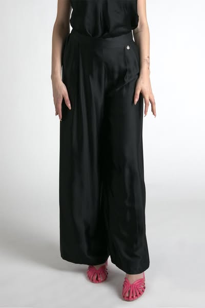 Barone Firenze Pantalone A Palazzo Nero Multicolor Abbigliamento E Accessori Unisex