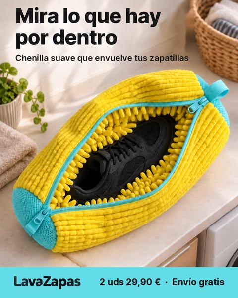 Zapatillas a la lavadora, en su bolsa