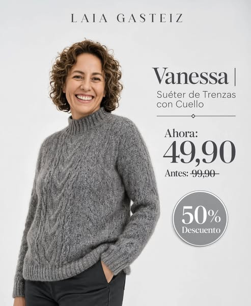 Vanessa | Suéter de Trenzas con Cuello