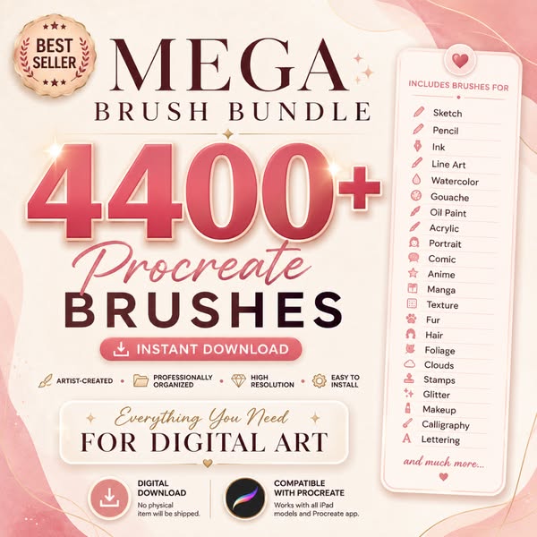 90% Off Mega Brush Bundle for Procreate
