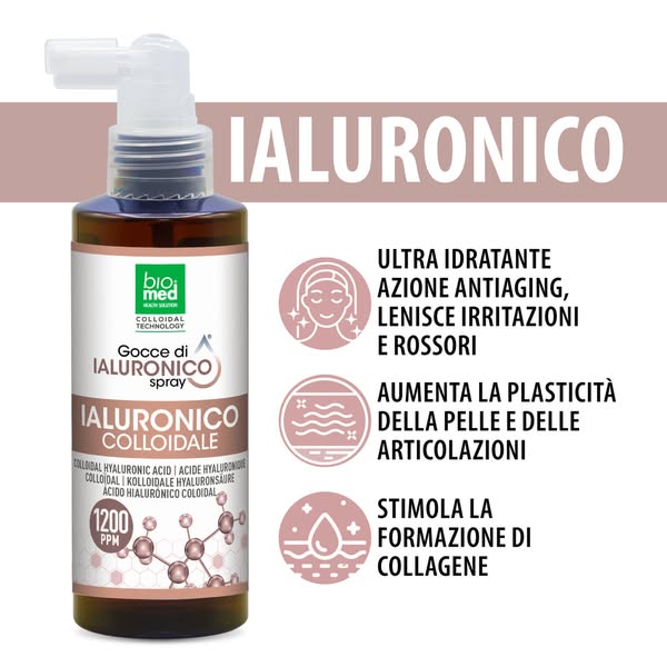Ialuronico colloidale spray sublinguale 1200 ppm - 150 ml