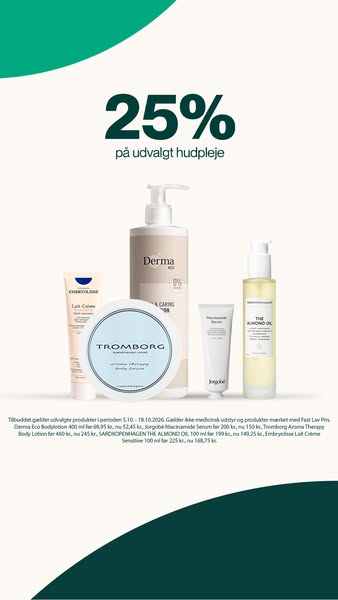 Spar 25% på udvalgt hudpleje