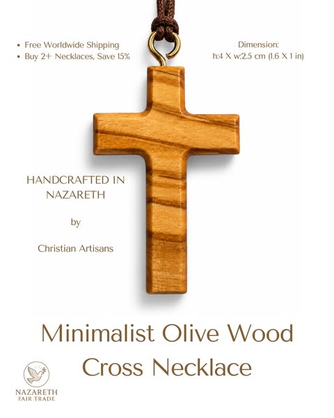 Olive Wood Cross Necklace