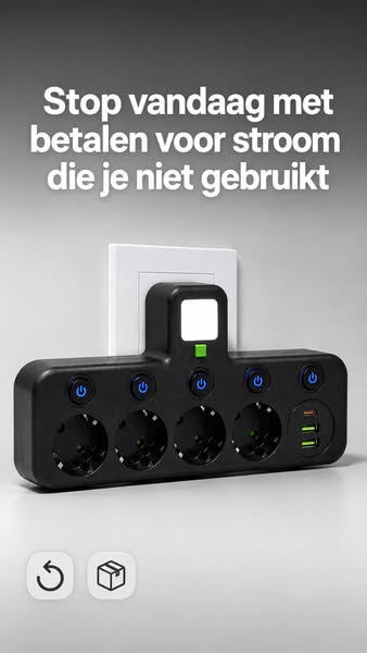 PlugMaster Connect – Stekkerdoos met USB & USB-C + Nachtlampje