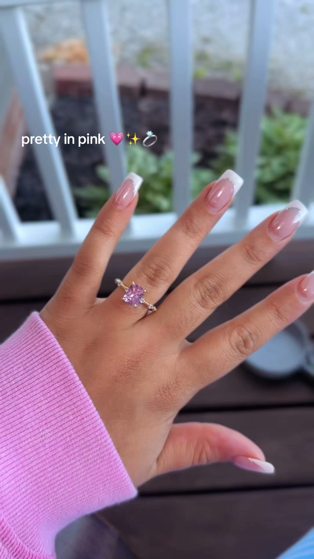50%off - Large Pink Gemstone Ring