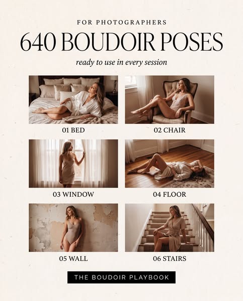 The Boudoir Playbook — 640 Boudoir Pose Cards