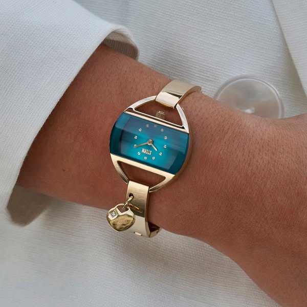Women's STORM Temptress Charm Gold-Teal Watch (47013/GD/T)