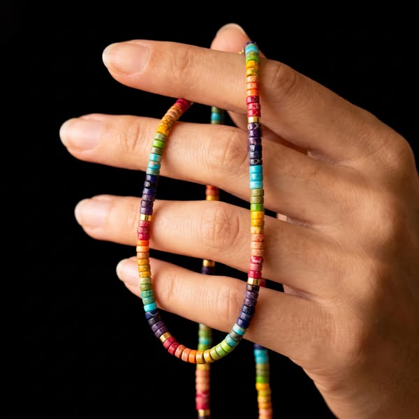 7 Chakra Jaspis Halskette