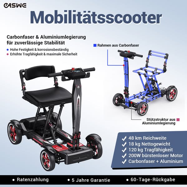 Easwe® M20 – Elektrischer Mobilitätsroller aus Carbonfaser und Aluminium