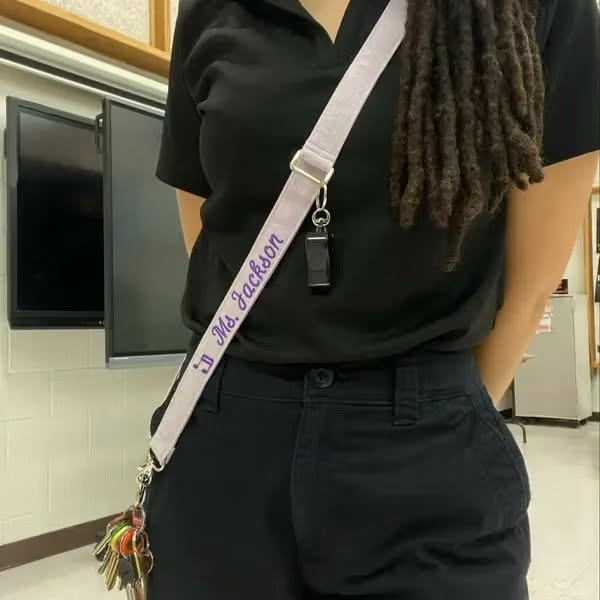 Personalized Teacher Crossbody Lanyard, Adjustable, Breakaway, Handbag Strap 1 Inch Wide