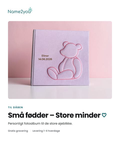 Personligt fotoalbum til dåben