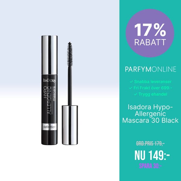 Isadora Hypo-Allergenic Mascara 30 Black SEK149