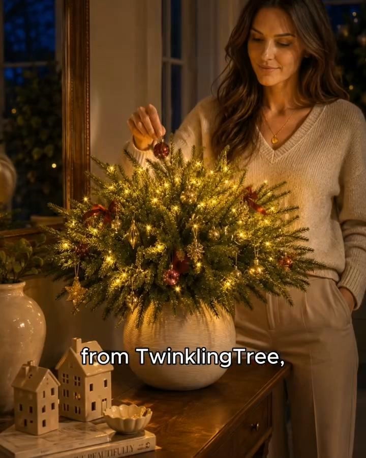 Lifelike Evergreen Pines with Warm LED Lights