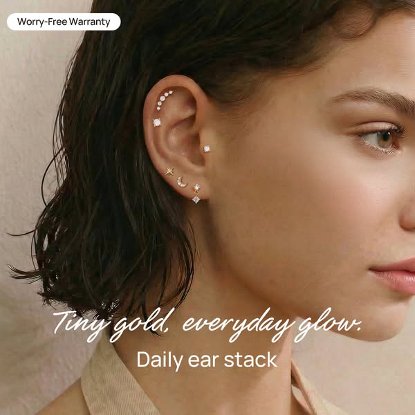 14K Solid Gold Piercing