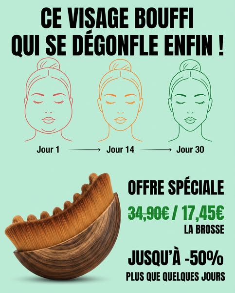 2 minutes par jour = peau plus ferme & moins de gonflements.