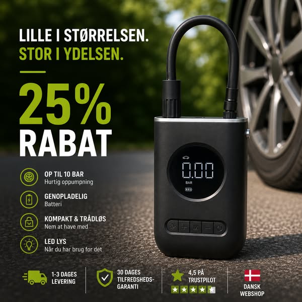 Luft til dine dæk – hvor som helst
