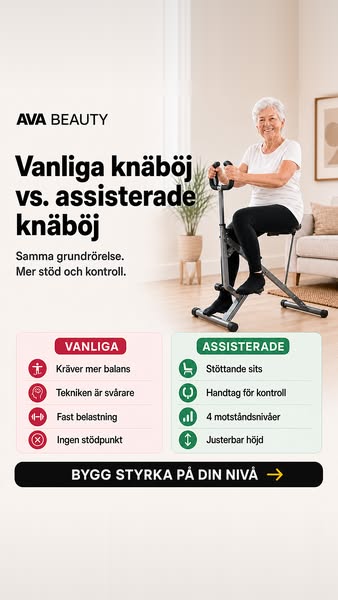 Vanliga knäböj vs. assisterade: samma rörelse, mer stöd