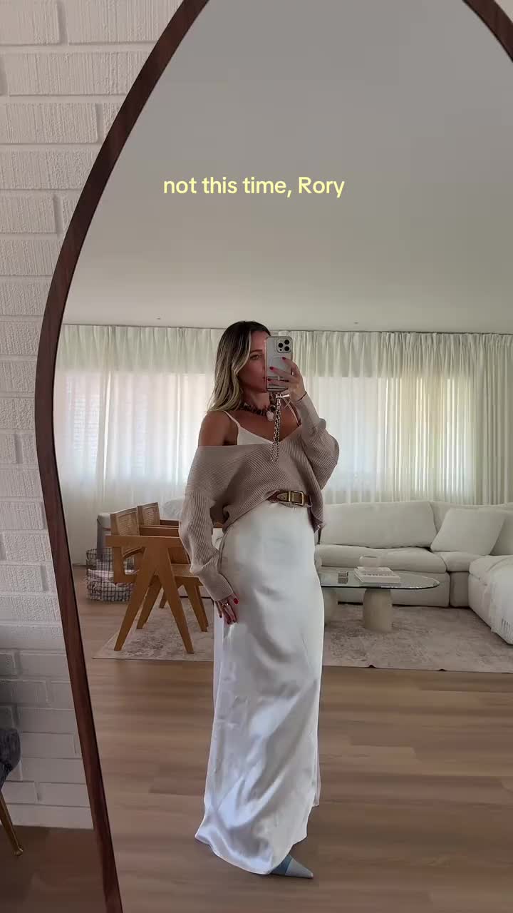 V-Neck Long Sleeve Sweater Solid Slip Dress Two-Piece Set