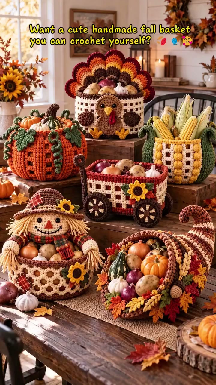 Häkel-DIY-Set „Erntekorb“ – Kreativer Herbstzauber für Ihr Zuhause!