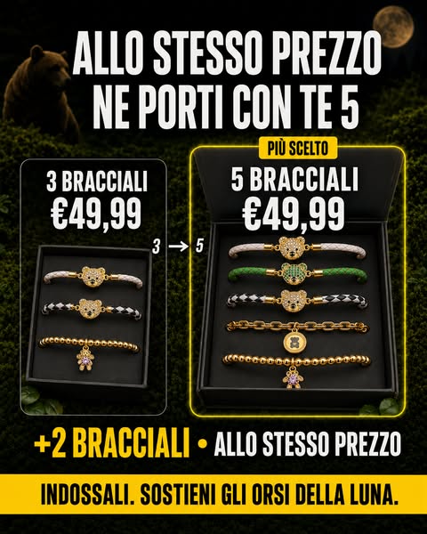 5 Bracciali al prezzo di 3