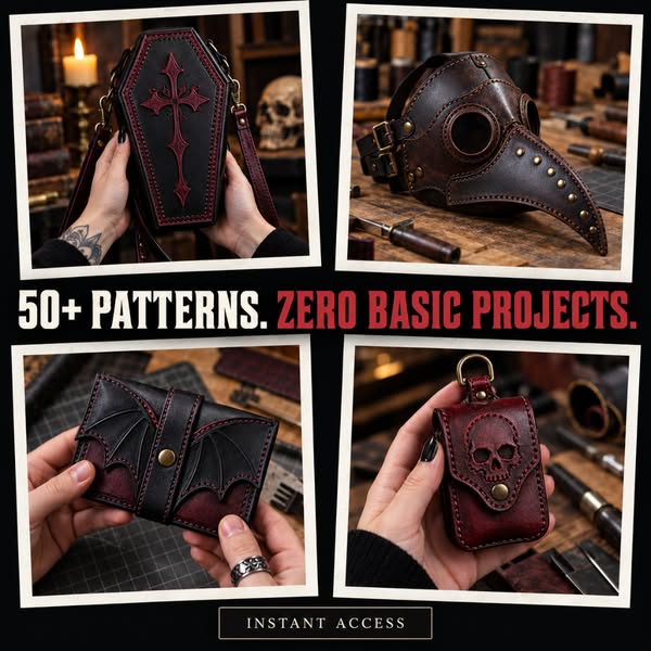 50+ Gothic & Horror Leather Patterns | Complete Bundle