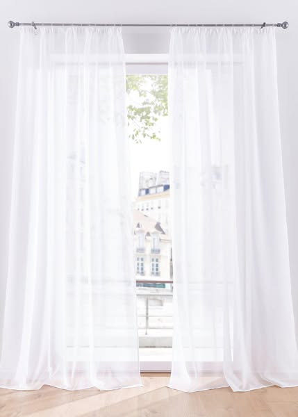 Gardin med återvunnen polyester och fint strukturerad yta (1-pack)