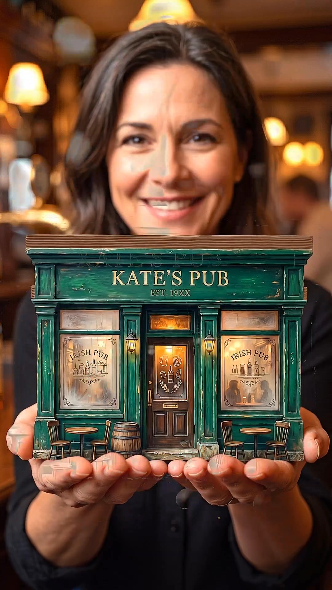 Personalized Irish Pub Wooden Block Decor Plaque