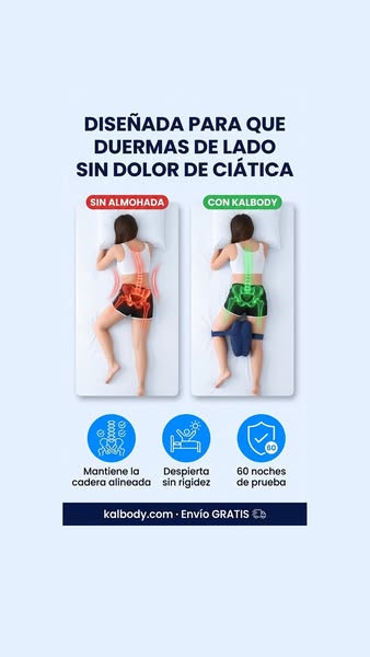 Duerme de lado con la columna recta