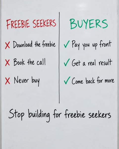 Stop Building For Freebie Seekers