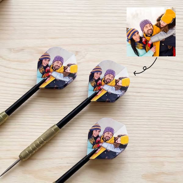 Personalized Set of 3 Photo Dart Flights Set