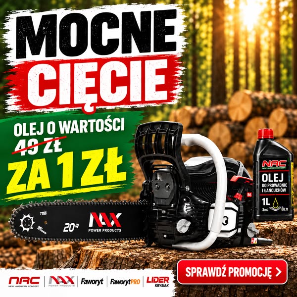 Mocne cięcie – kup pilarkę spalinową i odbierz olej o wartości 49 zł za 1 zł! Elektrohome.pl