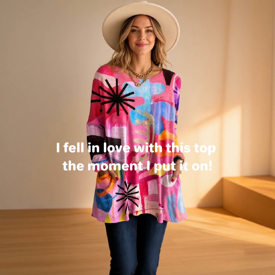 Vibrant Art Tunic with Deep Pockets (S-5XL)