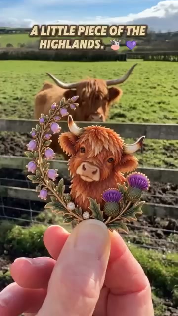 HOT SALE 49% OFFHighland Cow & Thistle 󠁧󠁢󠁳󠁣󠁴󠁿 Scottish Heritage Enamel Brooch