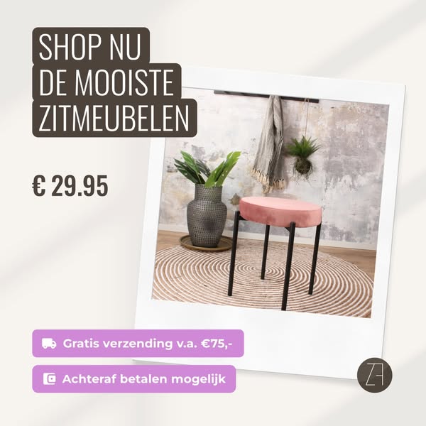DS4U Mika velvet kruk roze