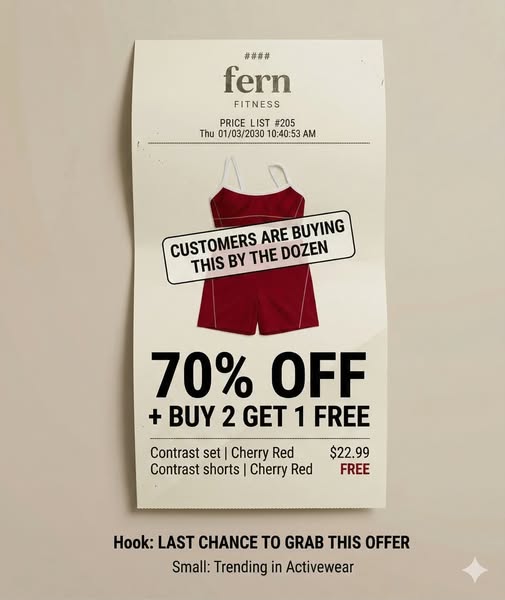 70% off + Buy 2 Get 1 Free on our best selling contrast red set