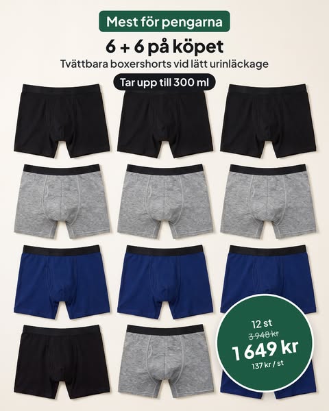 12 boxershorts 1 649 kr