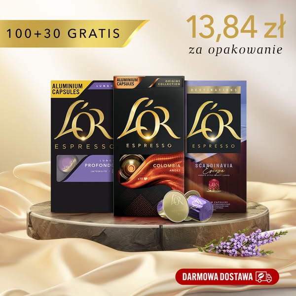 𝟏𝟎+𝟑 𝐨𝐩𝐚𝐤𝐨𝐰𝐚𝐧𝐢𝐚 𝐆𝐑𝐀𝐓𝐈𝐒 kapsułki L'OR do Nespresso® Original* - STWÓRZ SWÓJ ZESTAW, 𝐃𝐀𝐑𝐌𝐎𝐖𝐀 𝐃𝐎𝐒𝐓𝐀𝐖𝐀
